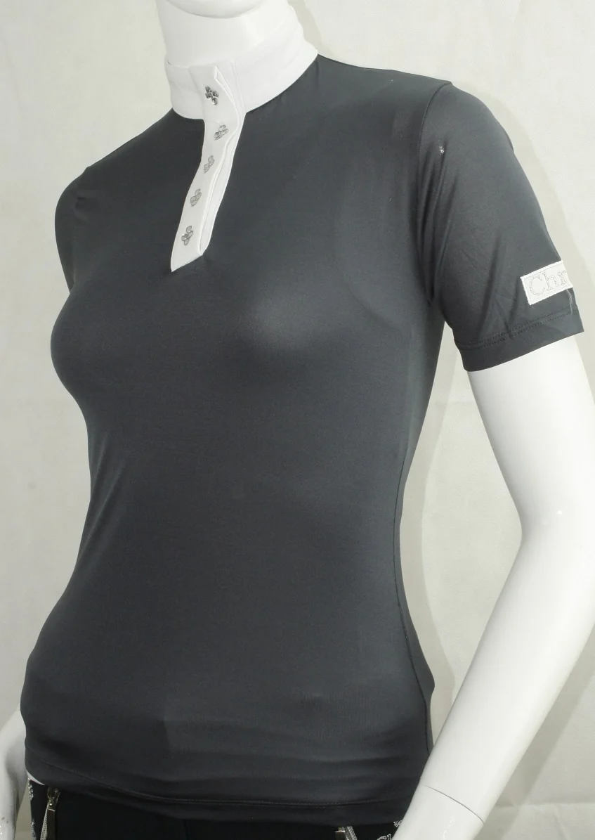 Chriwen "Celebrity" Sheer Competition Shirt with Crystals - Image 3