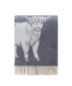 Highland Cow Grey Throw - Image 2