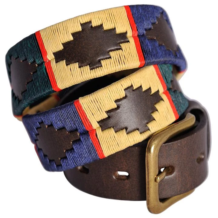 Pioneros Belt Navy, Green, Cream, Red Stripe 105