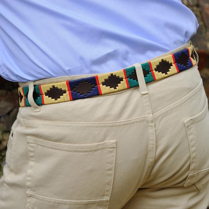 Pioneros Belt Navy, Green, Cream, Red Stripe 105 - Image 2
